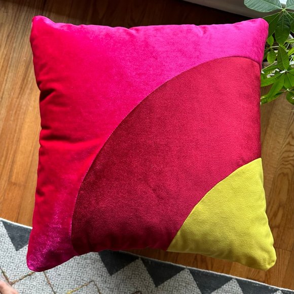 New Velvet Throw Pillow Cover with Insert Handmade Filled with Organic Filling